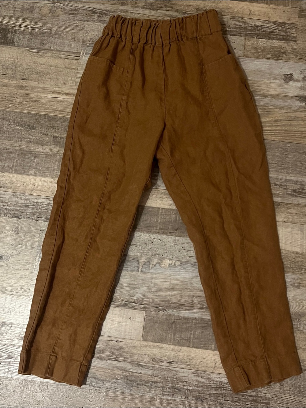 OZMA Brown Linen Utility Pants size XS